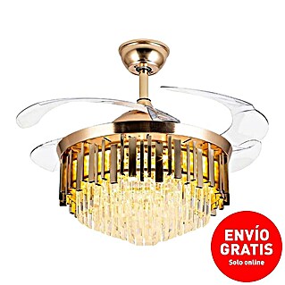 Led Hispania Ventilador de techo Luxury Sagitario (Dorado, 106 cm, 55 W, Blanco cálido)