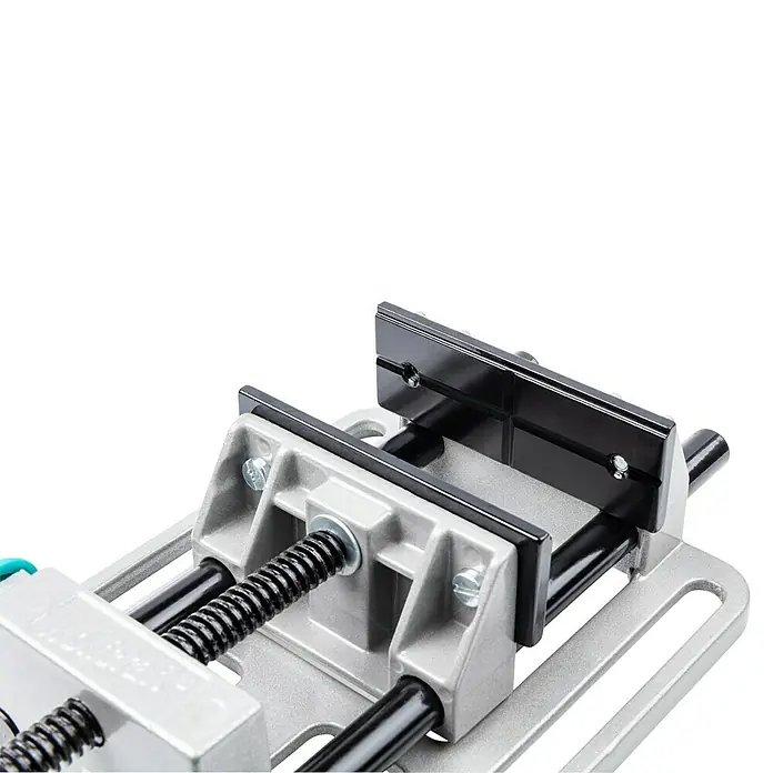 Wolfcraft Spannbacken - Spannweite: 100 mm - Robuster Schraubstock mit schwarzem Spannbackenaufsatz, ideal für Werkstattarbeiten und präzises Fixieren.