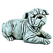 Figura decorativa Bulldog acostado (L x An x Al: 27 x 15 x 18 cm, Ceniza, Piedra artificial) | BAUHAUS