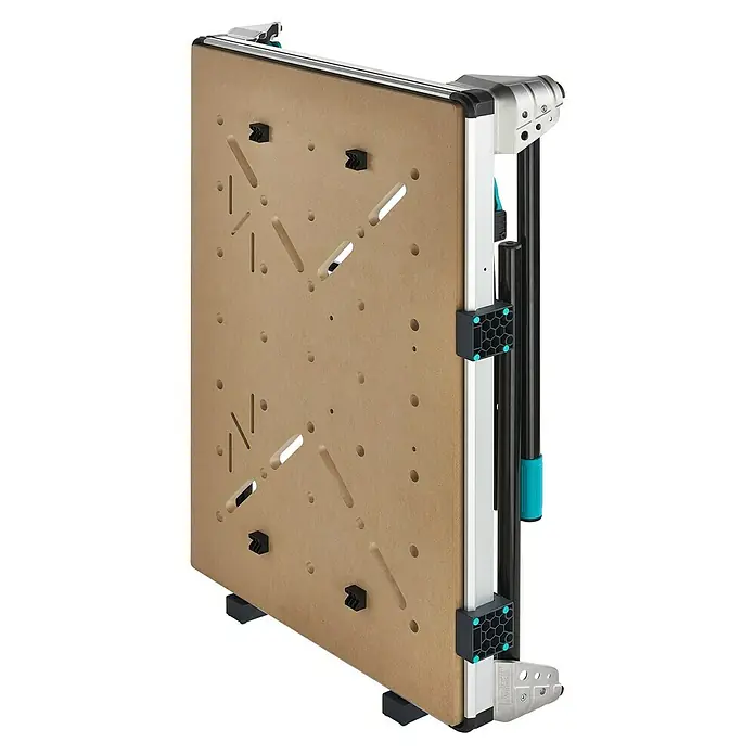 Wolfcraft Werkbank Master Work 1600 - L x B: 76,5 x 110 cm, Arbeitshöhe: 86,3 cm, Belastbarkeit: 120 kg - Die Wolfcraft Master Werkbank mit MDF-Platte, Aluminiumrahmen und Spannvorrichtungen ist kompakt und vielseitig.