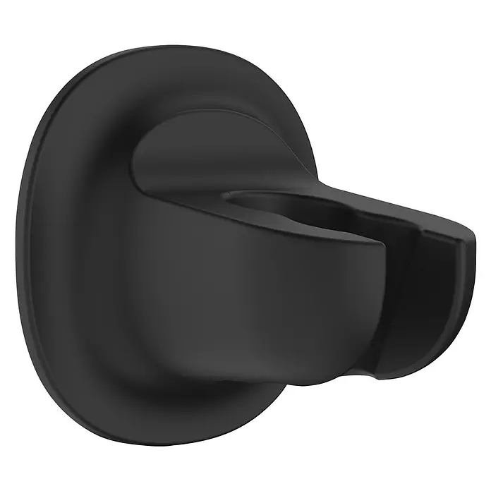 Wenko Soporte para ducha Libertà - Plástico, Negro - Soporte de alcachofa de ducha de pared negro para una colocación fácil y práctica en su baño.