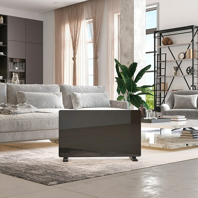Calex Convector Panel Heater (1.400 W, 64,5 x 6,6 x 43 cm, Zwart) | BAUHAUS