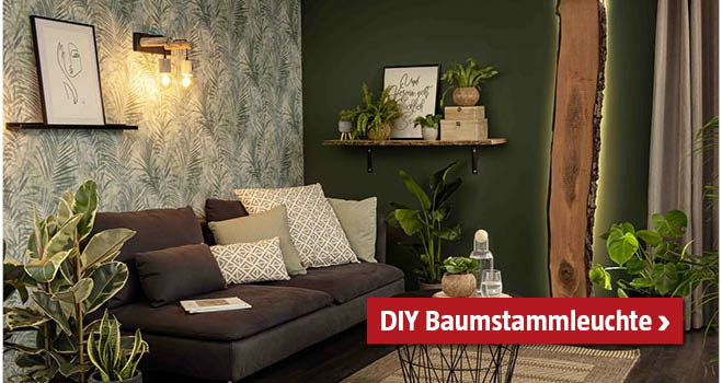 DIY Baumstammleuchte