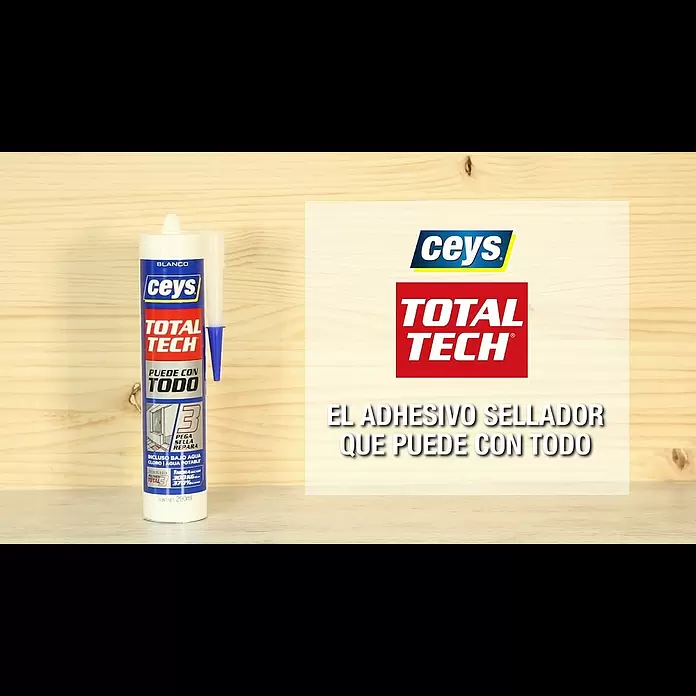 Ceys Adhesivo y sellador Total-Tech - Plata, 290 ml - Ceys TOTAL TECH, el adhesivo sellador que puede con todo