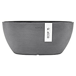 Ecopots Sofia Pflanzschale Oval (L x B x H: 30 x 13 x 13,5 cm, Grau)