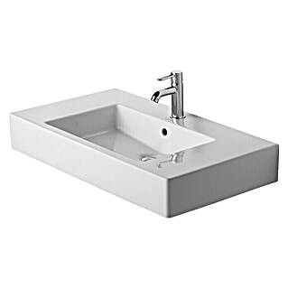 Duravit Vero Waschtisch (125 x 49 cm, Ohne Spezialglasur, Hahnloch: Mitte, Mit Überlauf, Weiß, Ungeschliffen)