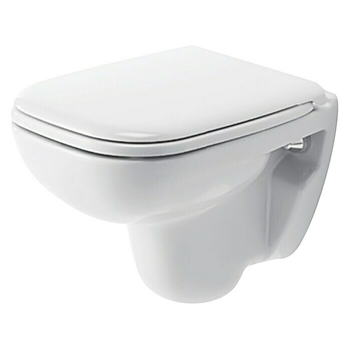 Duravit D-Code Wand-WC CompactMit Spülrand, Ohne Spezialglasur, Spülform: Tief, WC Abgang: Waagerecht, Weiß Front View