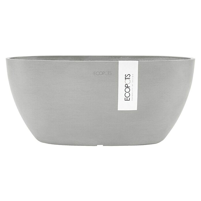 Ecopots Sofia Pflanzschale Oval (L x B x H: 30 x 13 x 13,5 cm, Weißgrau) | BAUHAUS