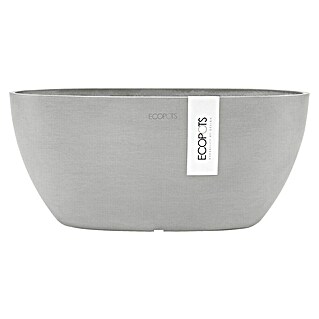 Ecopots Sofia Pflanzschale Oval (L x B x H: 30 x 13 x 13,5 cm, Weißgrau)