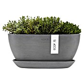 Ecopots Sofia Pflanzschale Oval (L x B x H: 30 x 13 x 13,5 cm, Grau) | BAUHAUS