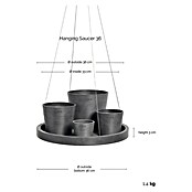 Ecopots Blumenampel (Außenmaß (Ø x H): 36 x 3 cm, Kunststoff, Grau) | BAUHAUS