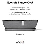 Ecopots Sofia Blumentopf-Untersetzer Lang (Außenmaß (L x B x H): 49,4 x 13,6 x 3 cm, Kunststoff, Grau) | BAUHAUS