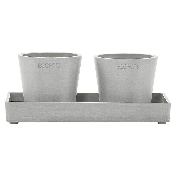 Ecopots Blumentopf-Untersetzer (L x B x H: 20 x 10 x 2,5 cm, Kunststoff, Weißgrau) | BAUHAUS