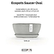 Ecopots Sofia Blumentopf-Untersetzer Oval (Außenmaß (L x B x H): 25,6 x 11,7 x 3 cm, Kunststoff, Weißgrau) | BAUHAUS