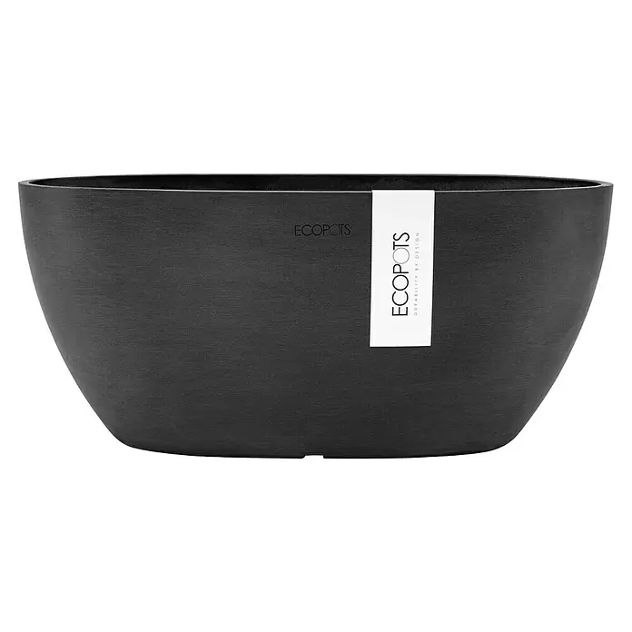Ecopots Sofia Pflanzschale rund Oval - Dunkelgrau - Dunkelgrauer, ovaler ECOPOTS Pflanzkübel mit strukturierter Oberfläche.