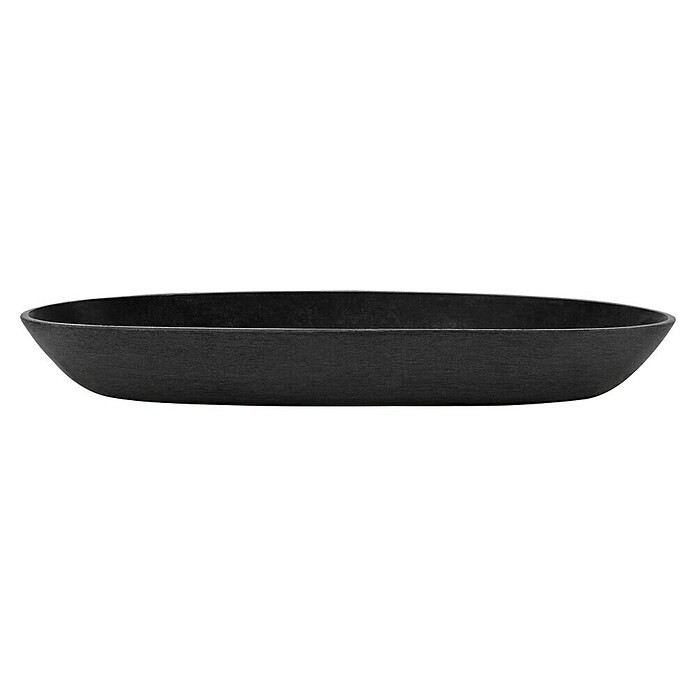 Ecopots Sofia Blumentopf-Untersetzer Oval (Außenmaß (L x B x H): 25,6 x 11,7 x 3 cm, Kunststoff, Dunkelgrau) | BAUHAUS