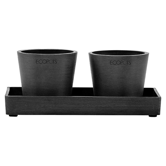 Ecopots Blumentopf-Untersetzer (L x B x H: 20 x 10 x 2,5 cm, Kunststoff, Dunkelgrau) | BAUHAUS