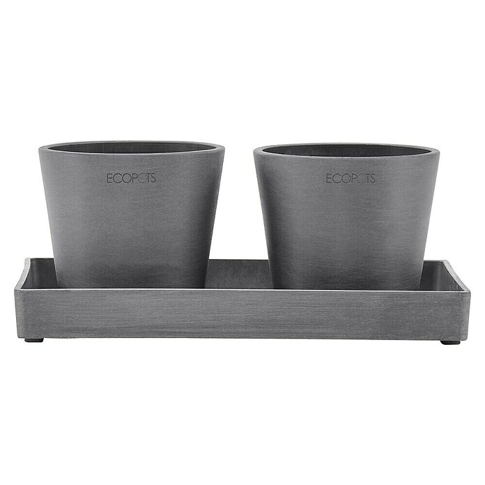 Ecopots Blumentopf-Untersetzer (L x B x H: 25 x 15 x 2,5 cm, Kunststoff, Grau) | BAUHAUS