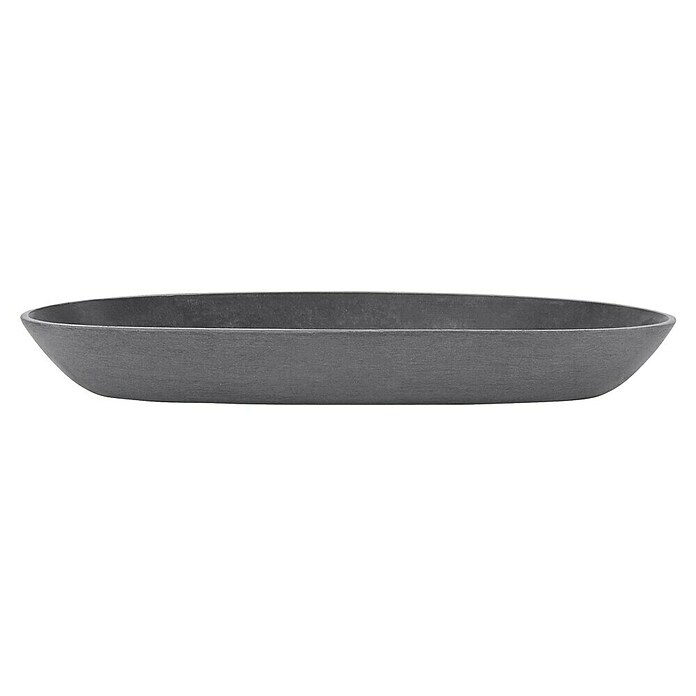 Ecopots Sofia Blumentopf-Untersetzer Oval (Außenmaß (L x B x H): 25,6 x 11,7 x 3 cm, Kunststoff, Grau) | BAUHAUS