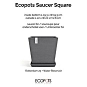 Ecopots Rotterdam Kasten-Untersetzer (22 x 22 x 2,5 cm, Kunststoff, Grau) | BAUHAUS