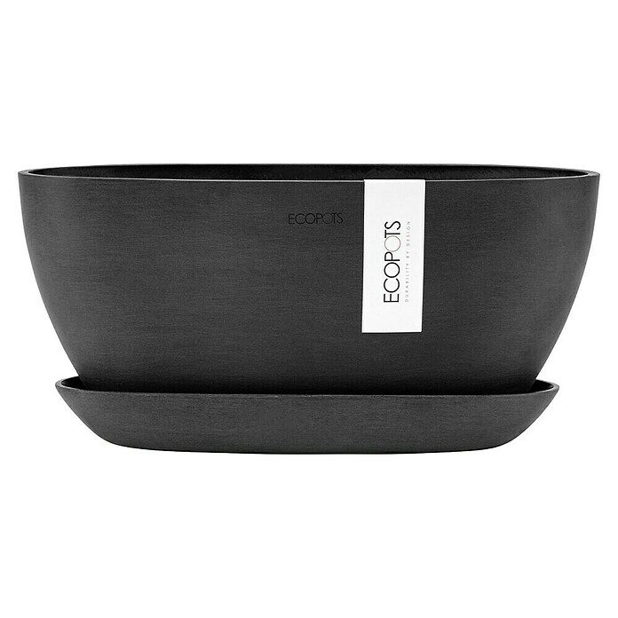 Ecopots Sofia Pflanzschale Oval (L x B x H: 29,5 x 13,4 x 13,5 cm, Grau) | BAUHAUS