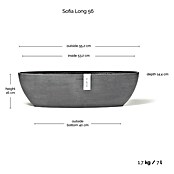 Ecopots Sofia Pflanzschale Lang (Außenmaß (L x B x H): 56 x 14 x 16 cm, Grau) | BAUHAUS