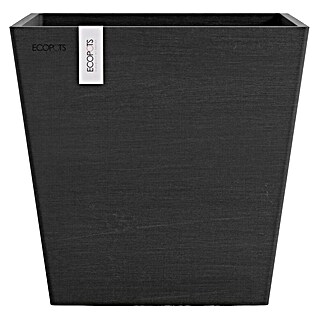 Ecopots Rotterdam Pflanzkasten mit Wasserspeicher (Außenmaß (L x B x H): 25,2 x 25,2 x 24,5 cm, Kunststoff, Dunkelgrau)