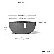 Ecopots Sofia Pflanzschale Groß (L x B x H: 43 x 25 x 17,5 cm, Grau) | BAUHAUS