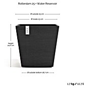 Ecopots Rotterdam Pflanzkasten mit Wasserspeicher (Außenmaß (L x B x H): 25,2 x 25,2 x 24,5 cm, Kunststoff, Dunkelgrau) | BAUHAUS