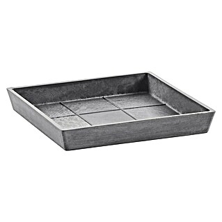 Ecopots Rotterdam Kasten-Untersetzer (21 x 19,3 x 2,5 cm, Kunststoff, Grau)
