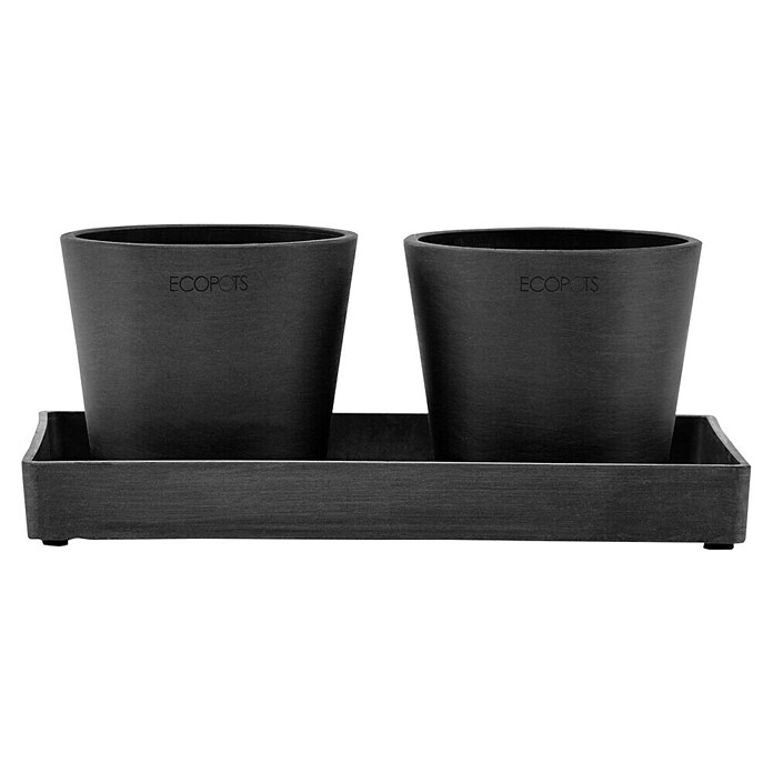 Ecopots Blumentopf-Untersetzer (L x B x H: 25 x 15 x 2,5 cm, Kunststoff, Dunkelgrau) | BAUHAUS