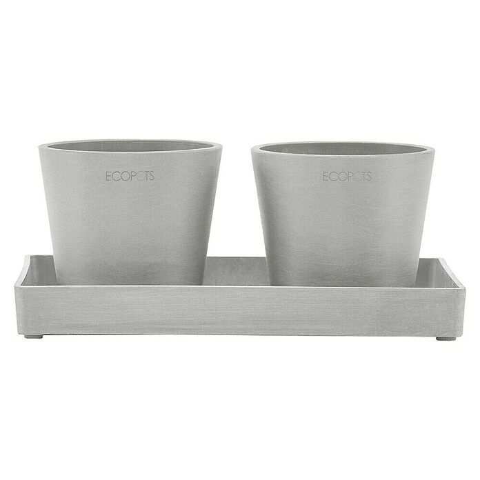 Ecopots Blumentopf-Untersetzer (L x B x H: 25 x 15 x 2,5 cm, Kunststoff, Weißgrau) | BAUHAUS