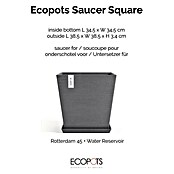 Ecopots Rotterdam Kasten-Untersetzer (38,5 x 38,5 x 3,4 cm, Kunststoff, Grau) | BAUHAUS