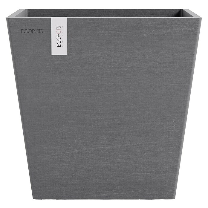 Ecopots Rotterdam Pflanzkasten mit Wasserspeicher (Außenmaß (L x B x H): 25,2 x 25,2 x 24,5 cm, Kunststoff, Grau) | BAUHAUS