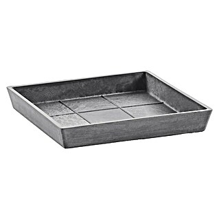 Ecopots Rotterdam Kasten-Untersetzer (38,5 x 38,5 x 3,4 cm, Kunststoff, Grau)