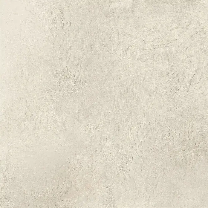 Cersanit Terrassenfliese Beton White - 59,3 x 59,3 x 2 cm, Weiß, Matt - Eine Nahaufnahme einer beigen Wand mit Textur, ideal für Hintergründe und Designprojekte, die eine neutrale, organische Oberfläche suchen.