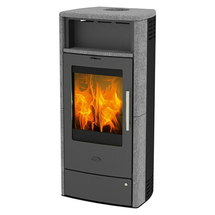 Fireplace Dauerbrandofen (6 kW, Raumheizvermögen: 108 m³, Verkleidung: Speckstein, Anthrazit)