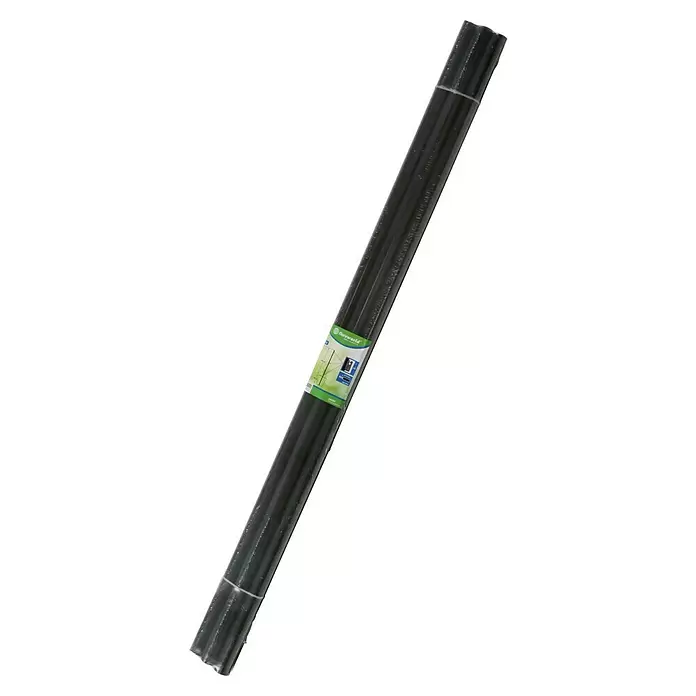 Floraworld Zaunpfosten-Set - Länge: 34 mm, Durchmesser: 34 mm - Gerollter dunkelgrauer Sichtschutz für den Garten mit Floraworld-Etikett.