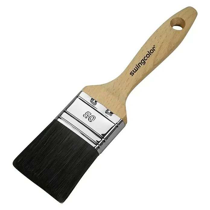 swingcolor Premium Flachpinsel Lack - Breite Borsten: 50 mm, All-in-one-Borsten, Naturholz - Pinsel der Marke Swingcolor mit Holzgriff und schwarzen Borsten, ideal zum Malen und Lackieren.