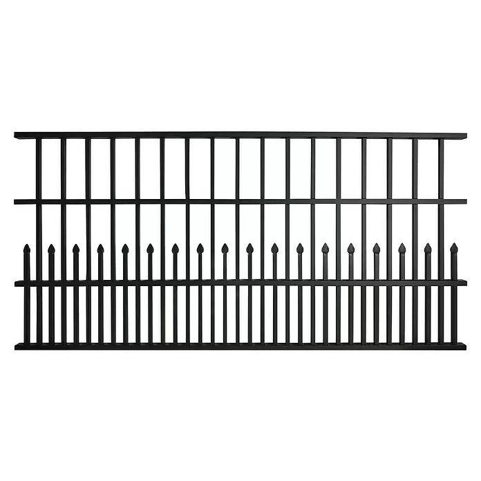 Floraworld Mattenzaun Bremen - 201 x 100 cm, Anthrazit - Schwarzer Metallzaun mit dekorativen Spitzen.