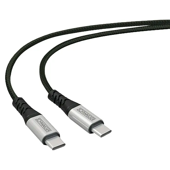 Schwaiger USB-Ladekabel - Länge: 1,2 m, USB C-Stecker - Ein USB-C-Kabel von SCHWAIGER mit geflochtener Ummantelung für eine lange Lebensdauer und schnelles Laden.