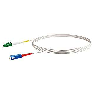 Schwaiger Glasfaser-Netzwerkkabel LC/APC-SC/UPC (5 m, Weiß, Bis zu 10 Gbit/s)