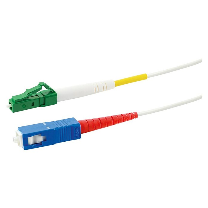 Schwaiger Glasfaser-Netzwerkkabel LC/APC-SC/UPC (5 m, Weiß, Bis zu 10 Gbit/s) | BAUHAUS