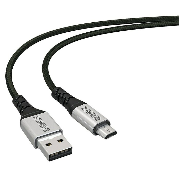 SYSTEM-S Micro-USB Kabel – 27 Cm, Doppelt Gewinkelt (links/rechts), Für Enge Anschlüsse