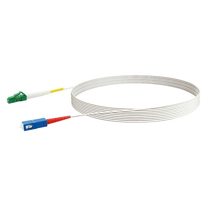 Schwaiger Glasfaser-Netzwerkkabel LC/APC-SC/UPC (9 m, Weiß, Bis zu 10 Gbit/s) | BAUHAUS