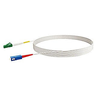 Schwaiger Glasfaser-Netzwerkkabel LC/APC-SC/UPC (9 m, Weiß, Bis zu 10 Gbit/s)