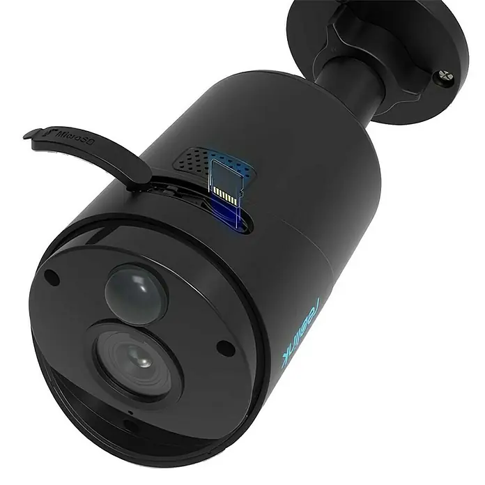 Reolink Akku-Überwachungskamera ARGUS SERIES B320 - 2304 x 1296 (Kamera), IP65, Außen, Akkuleistung: 4.800 mAh - Schwarze Überwachungskamera mit MicroSD-Kartensteckplatz für lokale Aufzeichnung zur Erhöhung der Sicherheit.