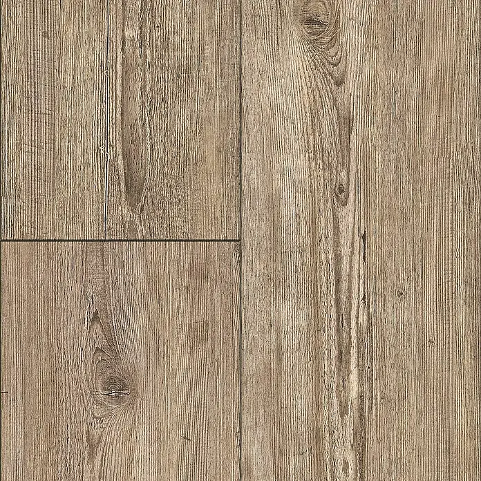 Decolife Vinylboden Comfort - Tuscan Pine, Landhausdiele, 1.220 x 185 x 10,5 mm - Nahaufnahme von Laminatboden mit einer hellbraunen Holzoptik und deutlichen Maserungen, die das natürliche Aussehen verstärken.