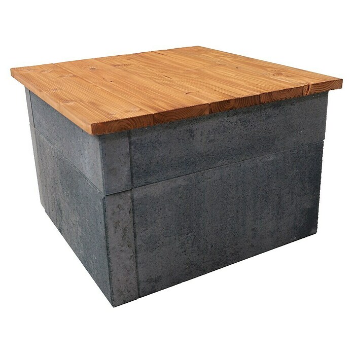 EHL Creaform Loungetisch (72,5 x 72,5 x 48 cm, Lavaschwarz, Beton) | BAUHAUS