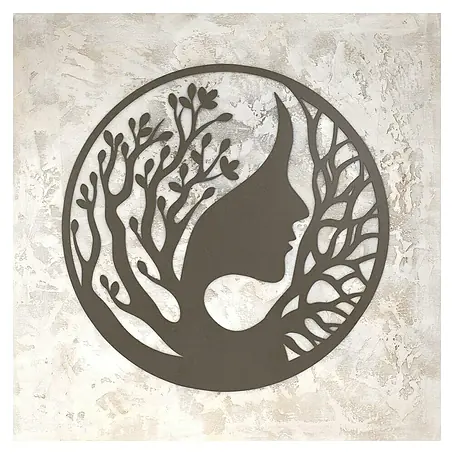 Cuadro de madera láser Mujer Natural